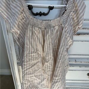 a new day Cream and White Striped Blouse